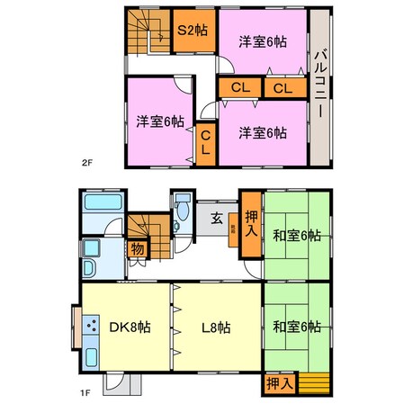 湖南市下田貸家の物件間取画像